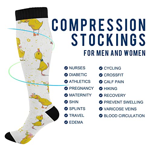 Wusikd Dog Sleeping Compression Socks for Women and Men Circulation Cute Corgi Long Socks for Athletic Running 14