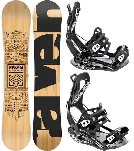 RAVEN Snowboard Set: Snowboard Solid Classic + Bindung FT360 (161cm + FT360 Black L)