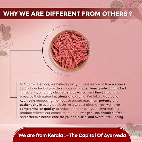 Image of 'Aithihya Herbals Red Sandalwood (Lal Chandan) Facepack Powder 50g | 100% Pure & Natural | Glowing Skin, Acne & Pimple Care | Tan Removal & Skin Brightening | No Chemicals