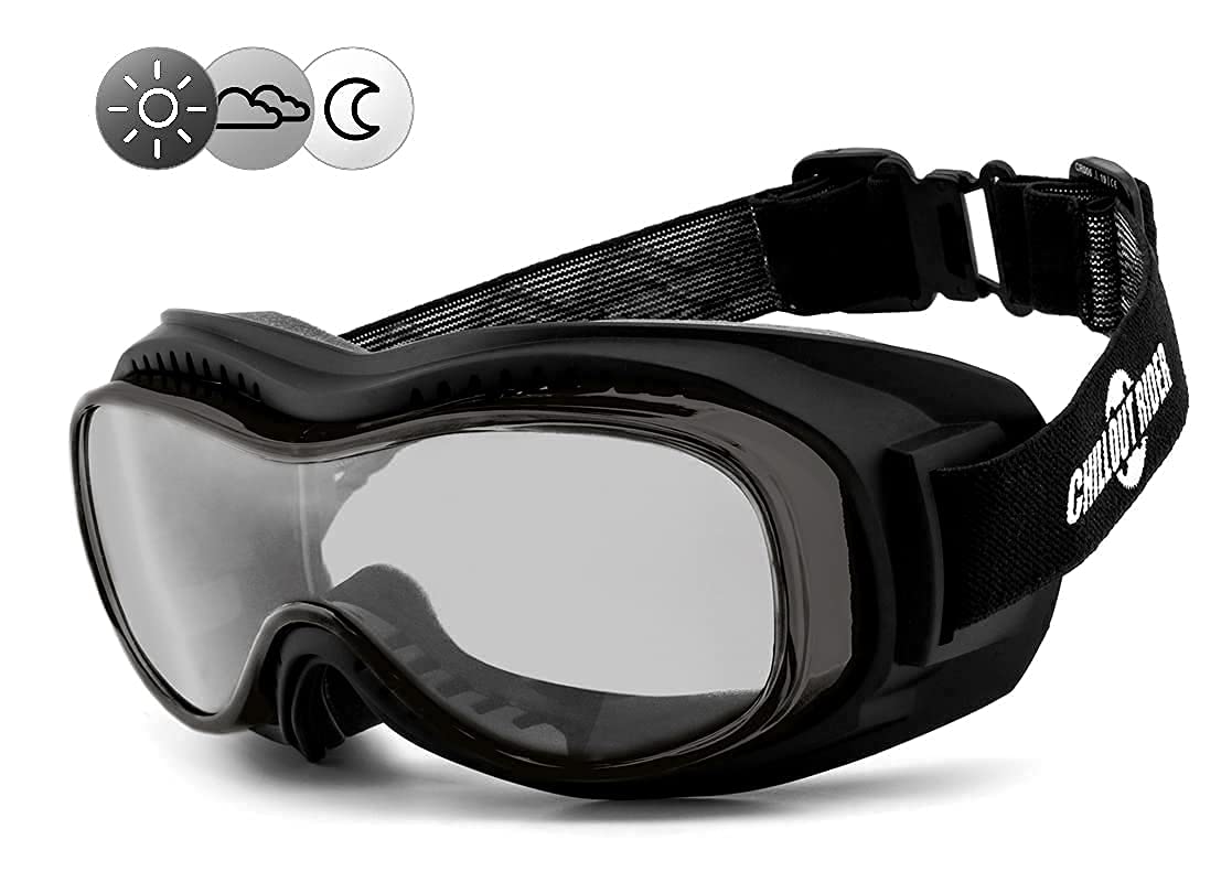 occhiali sovraocchiali da moto per portatori di occhiali | antiappannamento | lente di sicurezza in plastica HLT® DIN EN 166 | occhiali da moto: CR006