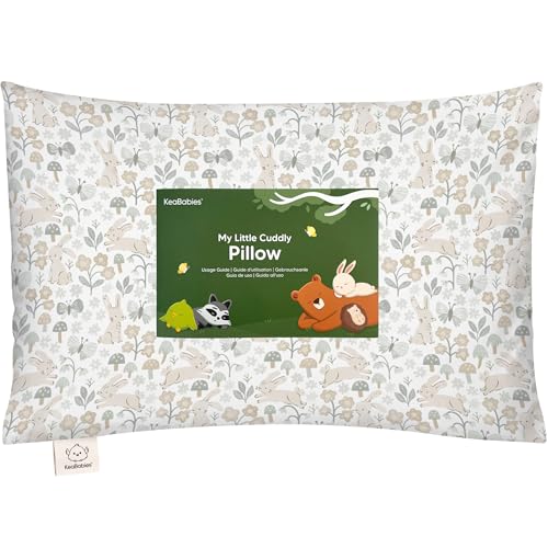 KeaBabies Toddler Pillow with Pillowcase, 13x18 Kids Pillows (Prairie)