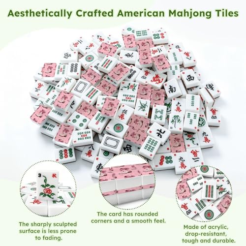 Set Americano de Fichas de Mahjong Acrílico 166 Piezas miniatura 6