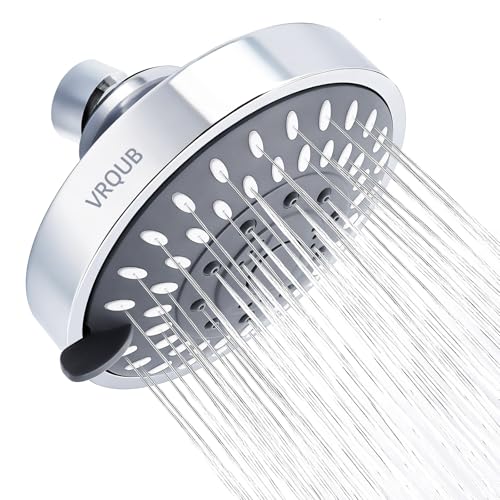 High Pressure Fixed Showerheads,5-Mode High Flow Fixed Showerheads,4inch Rain Shower Heads with adjustable Metal Swivel Ball Jiont