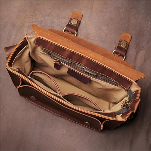 Bolso de mensajero de cuero retro para llevar el portátil a la oficina con total comodidad 7