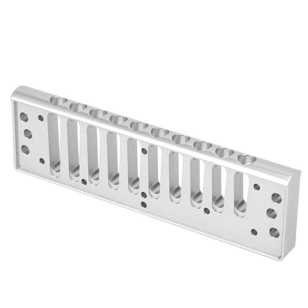 Mundharmonika-Kamm, Metall Mundharmonika-Kamm 10-Loch Blues Harp Comb Teil Kompatibel mit SP20 Harmonika-Zubehör aus Aluminiumlegierung(Silber)Zubehör für Blasinstrumente