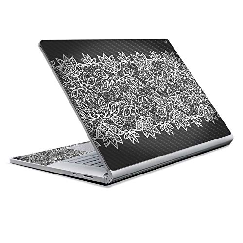 Image of MightySkins Carbon Fiber Skin for Microsoft Surface Book 2 13 inch (2017) - Floral Lace,Protective, Durable Textured Carbon Fiber Finish,Easy to Apply, Remove, and Change Styles,