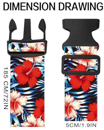 Image of Luggage Straps for Suitcases, Adjustable Travel Belt, Durable Wide Luggage Strap, Cute Suitcase Strap Identifiers with Buckle, Bag Straps for Luggage, Luxury Purple Flowers