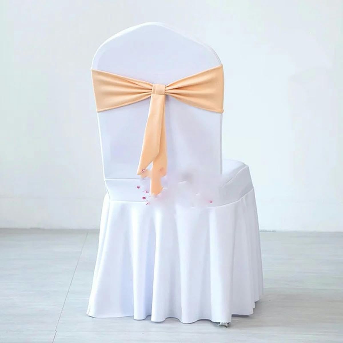 Stuhlschärpe aus dickem Spandex, für Hochzeiten, Partys, Weihnachtsdekoration, pfirsichfarben