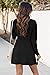 Ebifin Strickkleid Damen Rundhals Strickpullover Kleid Elegant Tunika Pullikleid Winterkleid Sweater A-Linie Minikleid.Schwarz.S