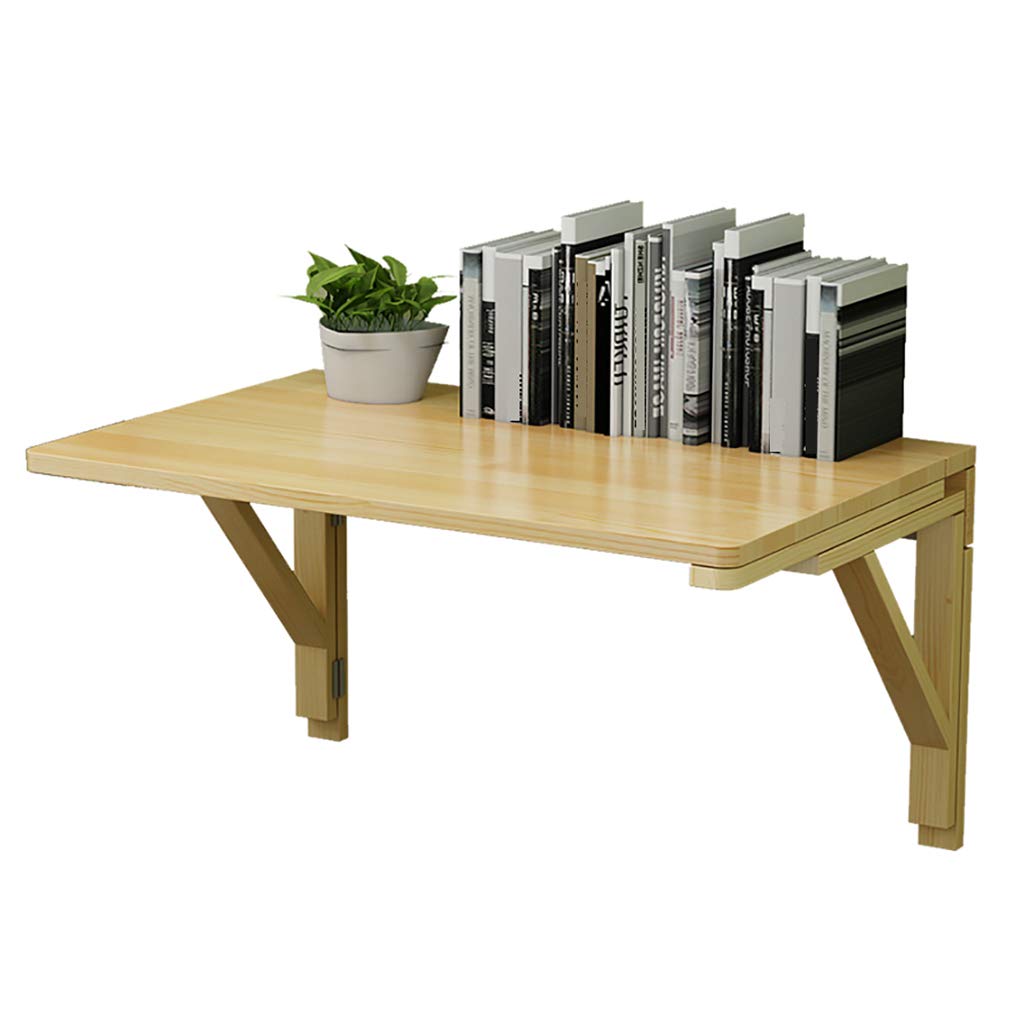 Natural Solid Wood Wall-Mounted Table, Drop-Leaf Wall Mounted Floating Table, Kitchen & Dining Table Computer Learning Children's Study Desks (Multiple Sizes)