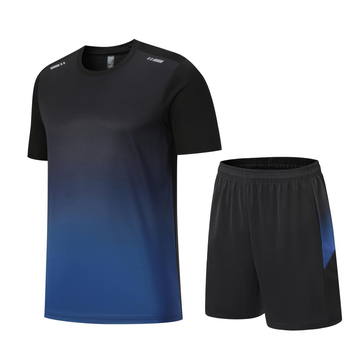 Chándal para hombre de 2 piezas, traje de verano de secado rápido, camiseta funcional transpirable, traje deportivo de color, camiseta deportiva y pantalones cortos, cómodo para correr