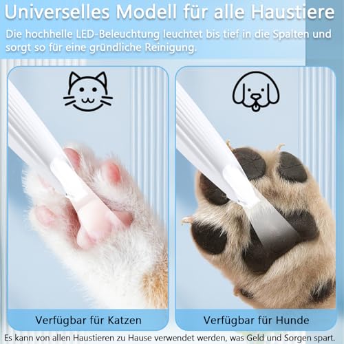 Mucek Leise Hundeschermaschine, Pfotentrimmer für Hunde mit LED-Licht, Hundepfoten Trimmer Wiederaufladbarer, Pfoten Rasierer für Hunde und Katze Dickes, Lockiges und Langes Tierhaare