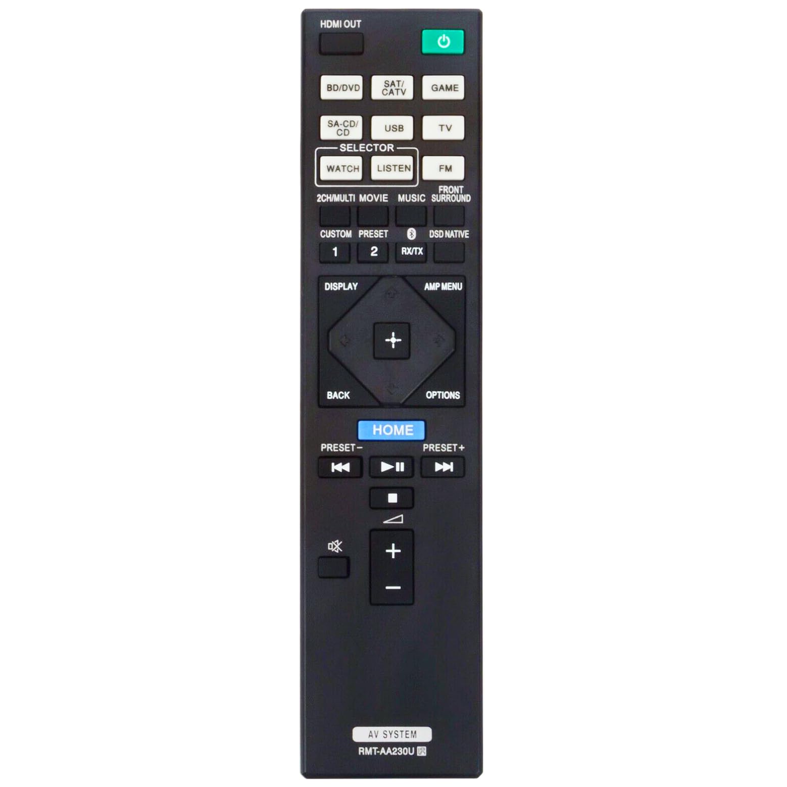 Leankle Remote Controller RMT-AA230U for Sony Receivers STR-DN1070