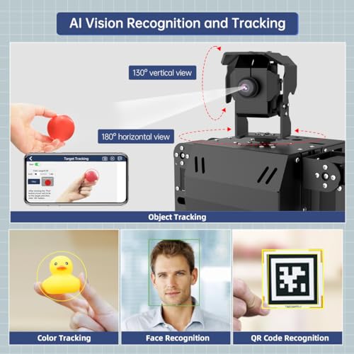 Image of AiNex ROS Smart Robot for Raspberry Pi 5 Programmable 24 DOF Humanoid Robot PC APP Wireless Controller, AI Vision Walking Hurdling Grasping Kicking Boxing Stand Up Automatically, with RPi 5 8GB