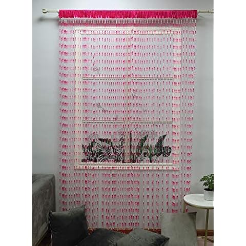 Zidetang Acrylic Beaded Door Curtain Décor Tassel Room Divider Curtain (Rose, 300cm by 250cm) Cover