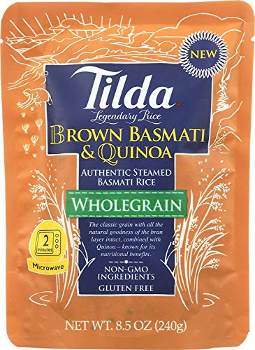 Tilda Legendary Rice Steamed Brown Basmati & Quinoa, 8.5 Ounce (Pack of 6)