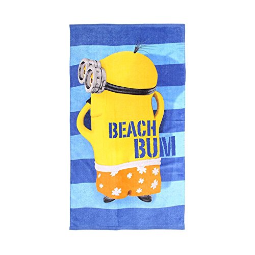 arlis Drap de Plage Minions ou Serviette de Bain Minions 70 X 140 Cm en Coton (Serviette Minions)