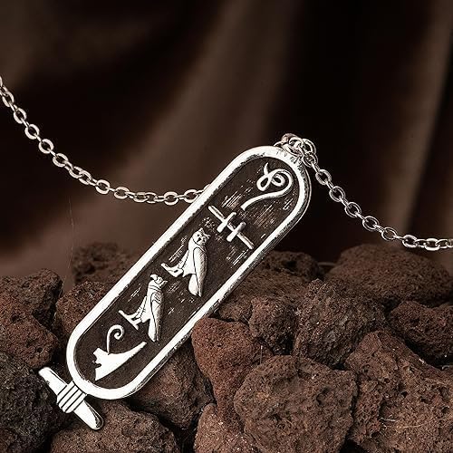 Hieroglyphe Silber Halskette, ägyptische Alphabet Silber Halskette. Benutzerdefinierte ägyptische Alphabet personalisierte Halskette. Ägypten Custom Silber Halskette.