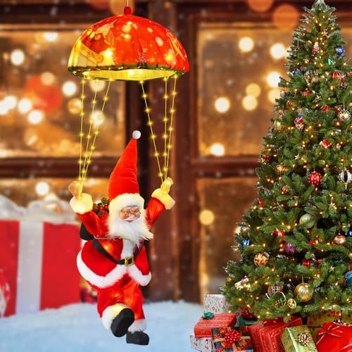 Weihnachtsmann Fallschirm Lichterkette, 8 Modi 70LEDs...