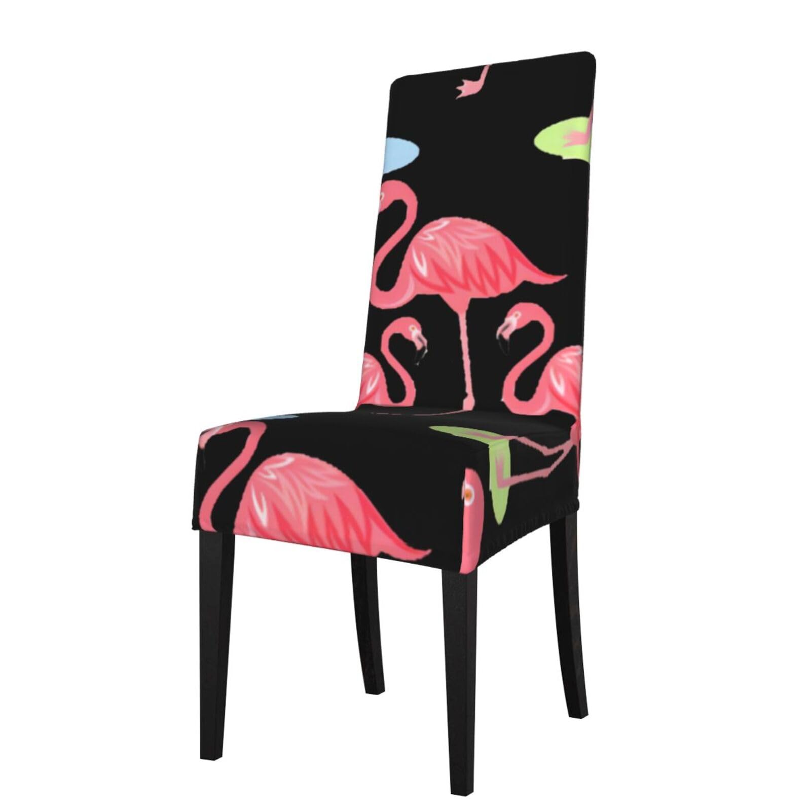YYHHAOFA Four Flamingos Prints Protection Cover for Dining Chair - Stretch Slipcovers, Easy Refresh for Your Dining Room & Event Decor