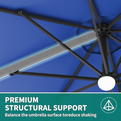 Garvee 10Ft Cantilever Patio Umbrella with 360° Rotation, Adjustable Tilt, Heavy-Duty 600D Oxford Fabric, Rust-Proof Aluminum Frame, Fits Most Stands, Without Base Weight