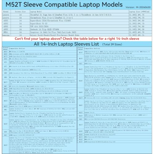 Image of Smatree M52T Hard Protective 14 inch Case for Samsung /Lenovo /DELL /ASUS | Compatible for Samsung Galaxy Book5 /4 /3 Pro, Lenovo ThinkBook 14 /IdeaPad, DELL Inspiron /Latitude, ASUS TUF A14(X8244T)