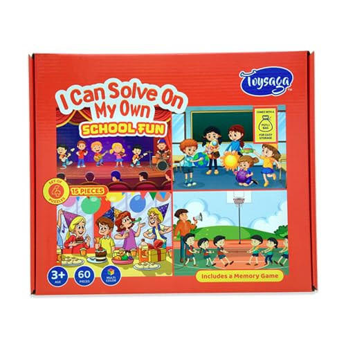 Image of I Can Solve On My Own - Jigsaw Puzzle Set of 4-60 Pieces for Kids 3+ Years | Educational Puzzle for 3 Year Old | Preschool Activity for Boys & Girls | Memory & Visual Learning