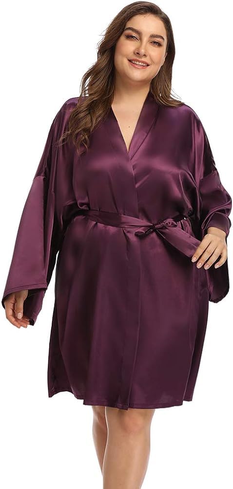Women Satin Robe | Double Belted | Side Pockets | Frictionless Satin | Retains Body Moisture | Reduces Hairfall | Nightdress | Nightgown | Mid Length | Luxury Vibes-image-36