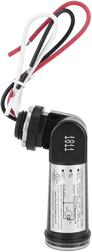 Fdit Interruptor de control de sensor de fotocélula para exteriores, con cable duro, control de luz ocular con sensor fotoeléctrico, sensor de luz