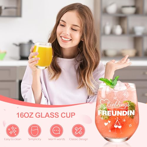 Geschenke für Frauen,Geschenk Freundin Geburtstag mit Weinglas,Duftkerzen and Schlüsselanhänger,Personalisierte Geschenk für Beste Freundin,Kleine Geschenke für Adventskalender,Weihnachtsgeschenke