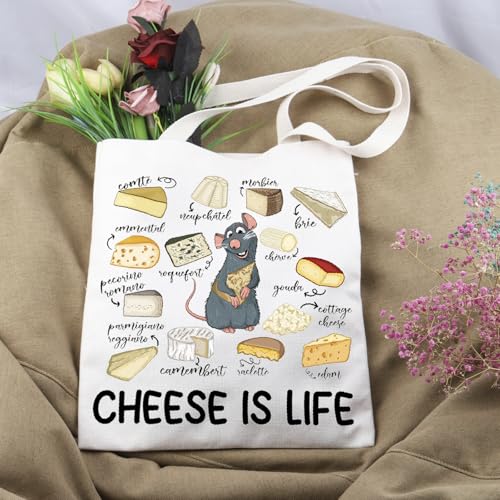 Bolsa Tote Cheese Is Life con diseño temático de queso miniatura 3