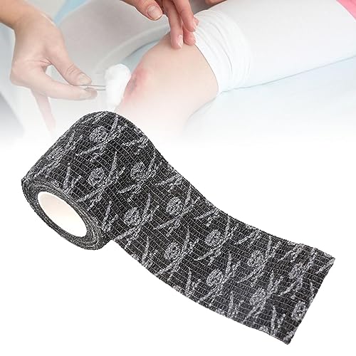 menolana Bandagem autoadesiva de 1 comprimento, 4,8 pés, bandagem coesa, padrão de esqueleto, largur