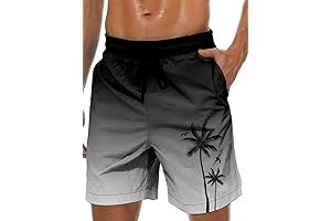 Tommy Hilfiger Men's Swim Trunks Hawaiian Bathing Mesh Lining Suit Swimsuits Beach Shorts with Pockets