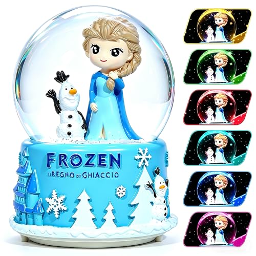 Snow Globe, Princess Musical Snowglobe with Automatic Snowflake & Lights