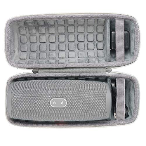 co2CREA Hard Travel Case for Replacement for JBL Charge 4 /Replacement for JBL Charge 5 Waterproof Bluetooth Speaker (Ouside Black and Inside Grey)