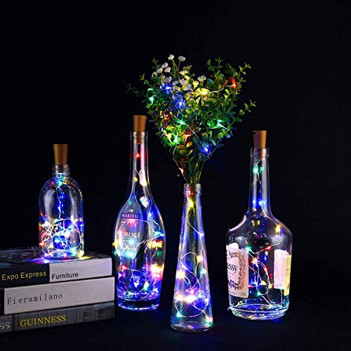 Image of MANSAA M44 Bottle Cork LED String Light | 2 Meter 20 LEDs | Multicolor Automatic Blinking | LR44 Battery Operated | Wine Bottles LED Light