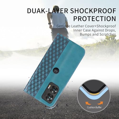 Image of Wallet Case for Motorola Moto G Stylus 5G 2024 6.7 inch - PU Leather Flip Cover with Card Holder Slots, Strong Magnetic Folio Phone Case, Green