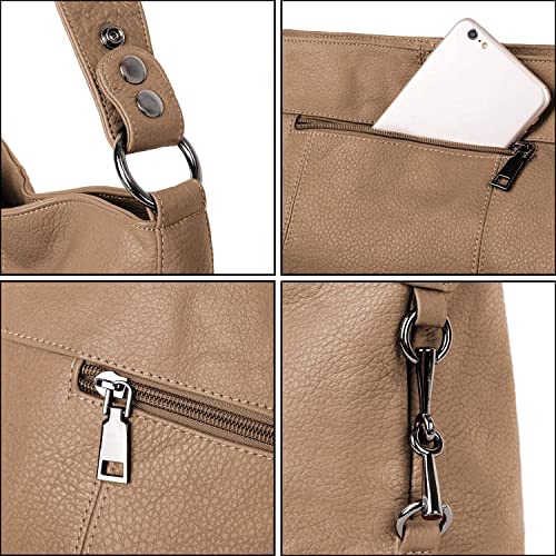 Image of YALUXE Women's Real Leather Shoulder Bags Hobo Handbags Purse Crossbody Bag