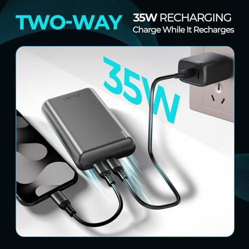 Image of URBN 20000mAh Nano Plus 35W Turbo Fast Charging Power Bank | Compact Pocket-Size | Dual Type-C PD Output | Two-Way Fast Charge | Metallic Finish | 12-Layer Circuit Protection | 1 Year Warranty