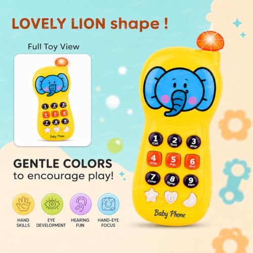 Image of Zest 4 Toyz Toy Phone for Kids Musical Mobile Phone Toy with Light & Sound Toys for Baby Pretend Play Mini Cell Phone Toy Birthday Gifts for Kids - Yellow (Pack of 1)
