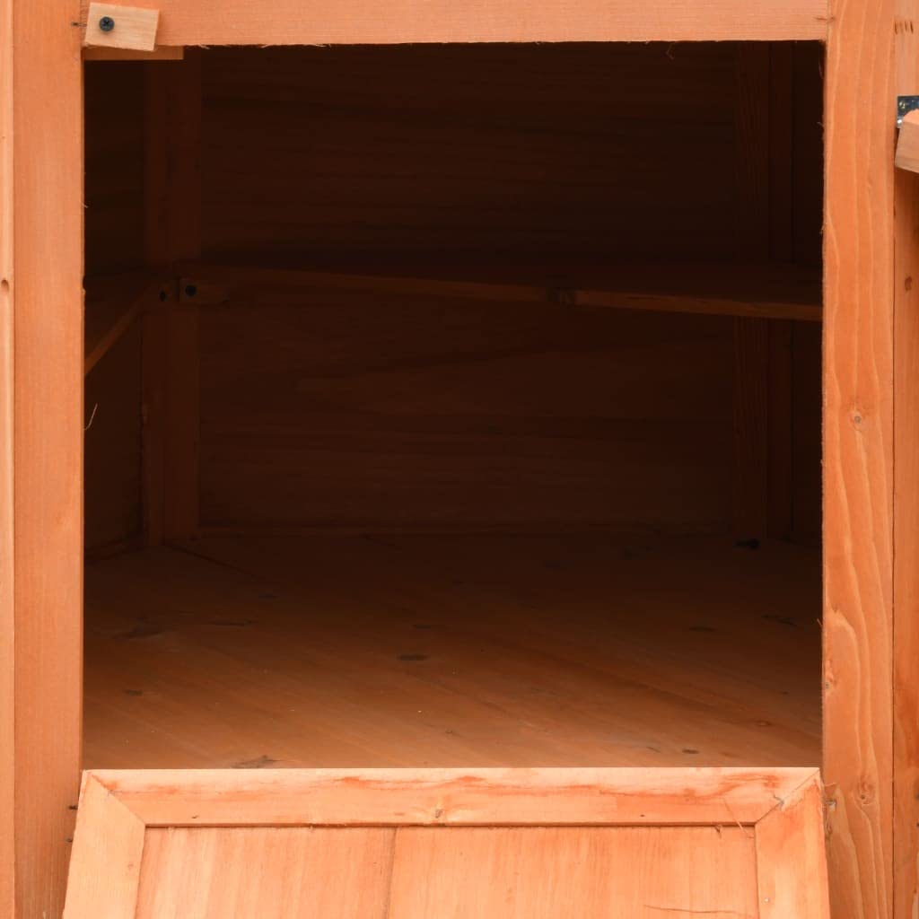 Hühnerkäfig aus Kiefernholz und Tannenholz 126x117x125 cm mit wasserabweisendem Dach, Rampe und Maschendrahtfenstern für Kleintiere wie Kaninchen, Hasenstall, Nagerheim, Outdoor Freilauf