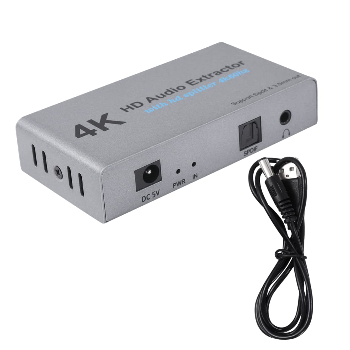 Homoyoyo Audio Splitter Home Audio Adapter Headphones Adapter Headphone Adapter Headset Splitter Headphones Splitter Video Audio Receiver Converter Earphone Extractor Aluminum Alloy 4k