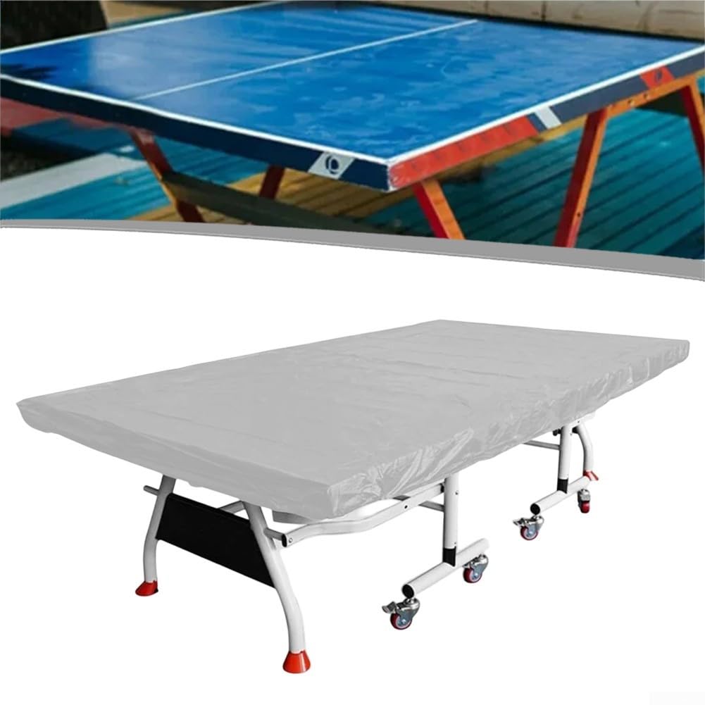 Copertura protettiva per tavolo da ping pong in tessuto Oxford, antipolvere, impermeabile, per tavolo da ping pong, per interni ed esterni, argento, 280 x 150 cm