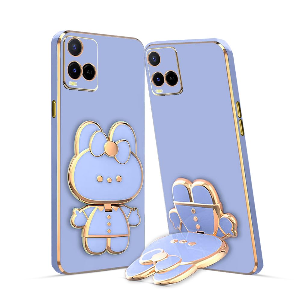 KARWAN Silicone ? 6D Cat Back Cases and Covers Compatible for Vivo Y21 Kitty Cat Back Cover Case with Stand and Mirror | Camera Protection | Anti-Slip | Folding Stand - Blue (B0CCDTNKPF) Amazon Price History, Amazon Price Tracker