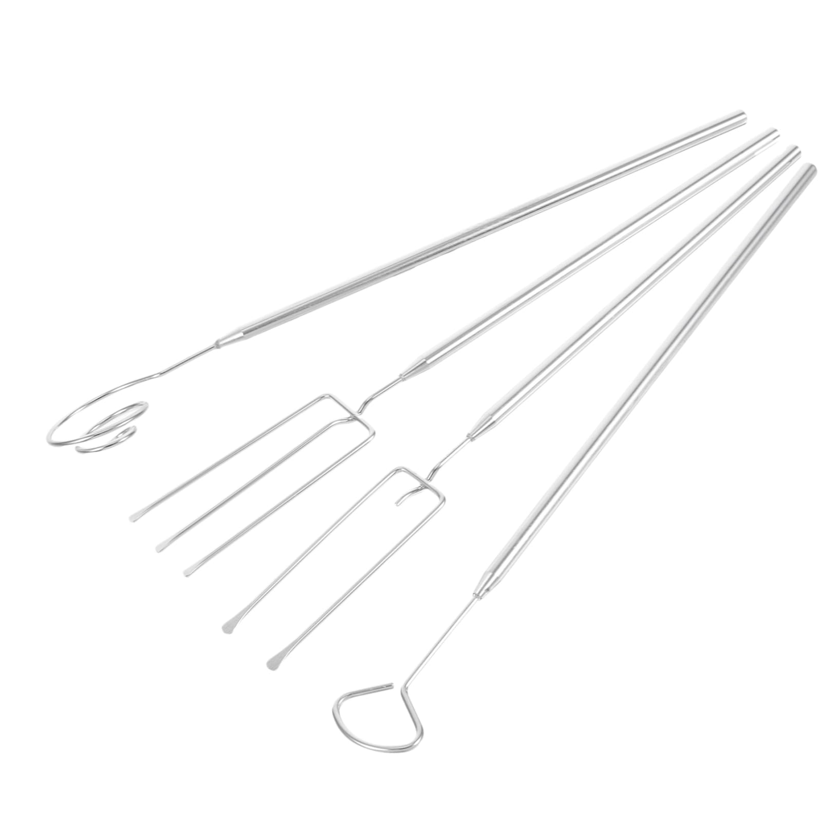 MOLUCKFU Ergonomic Stainless Steel Fondue Forks 4-piece Set for Candy Dipping Cheese Fondue Dinner Grill Camp and Outdoor Activities