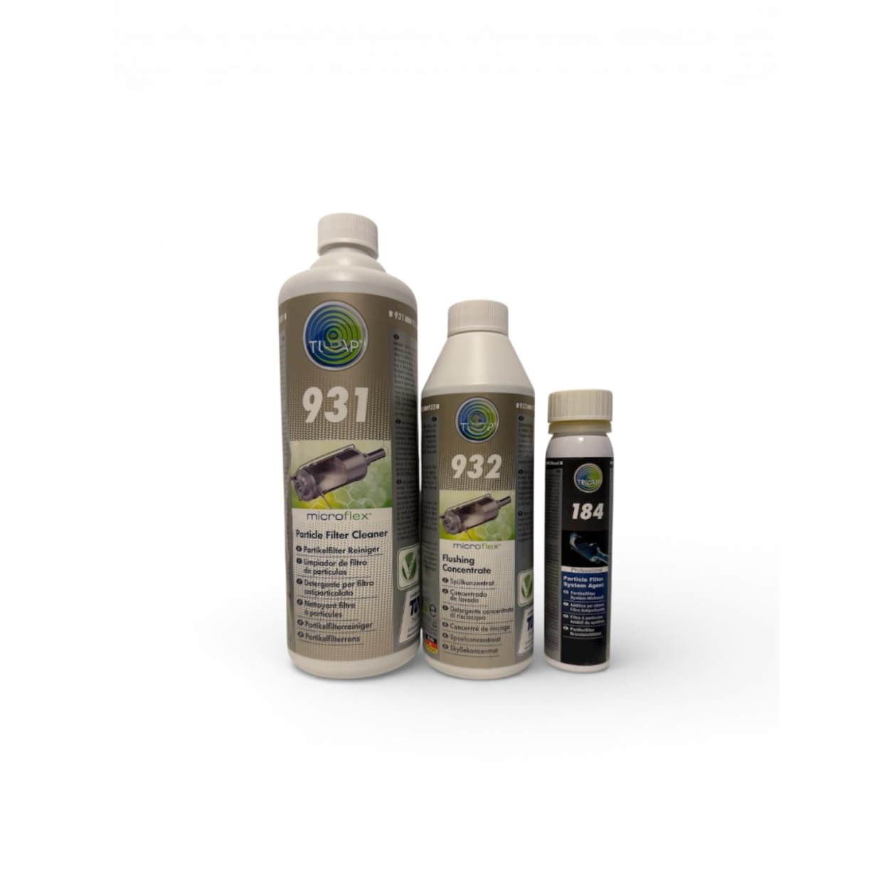 Pack 931-932 + 184 Limpieza Filtro de Partículas DPF/FAP + Aditivo Regenerador Diésel | Limpiador + Enjuague + Mantenimiento Preventivo