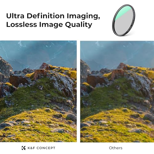 K&F CONCEPT 77mm Ultra-Low Reflectivity Circular Polarizers Filter 28 Multi-Layer Coatings Ultra-Slim High Definition Polarizing Camera Lens Filter (Nano-X Series)
