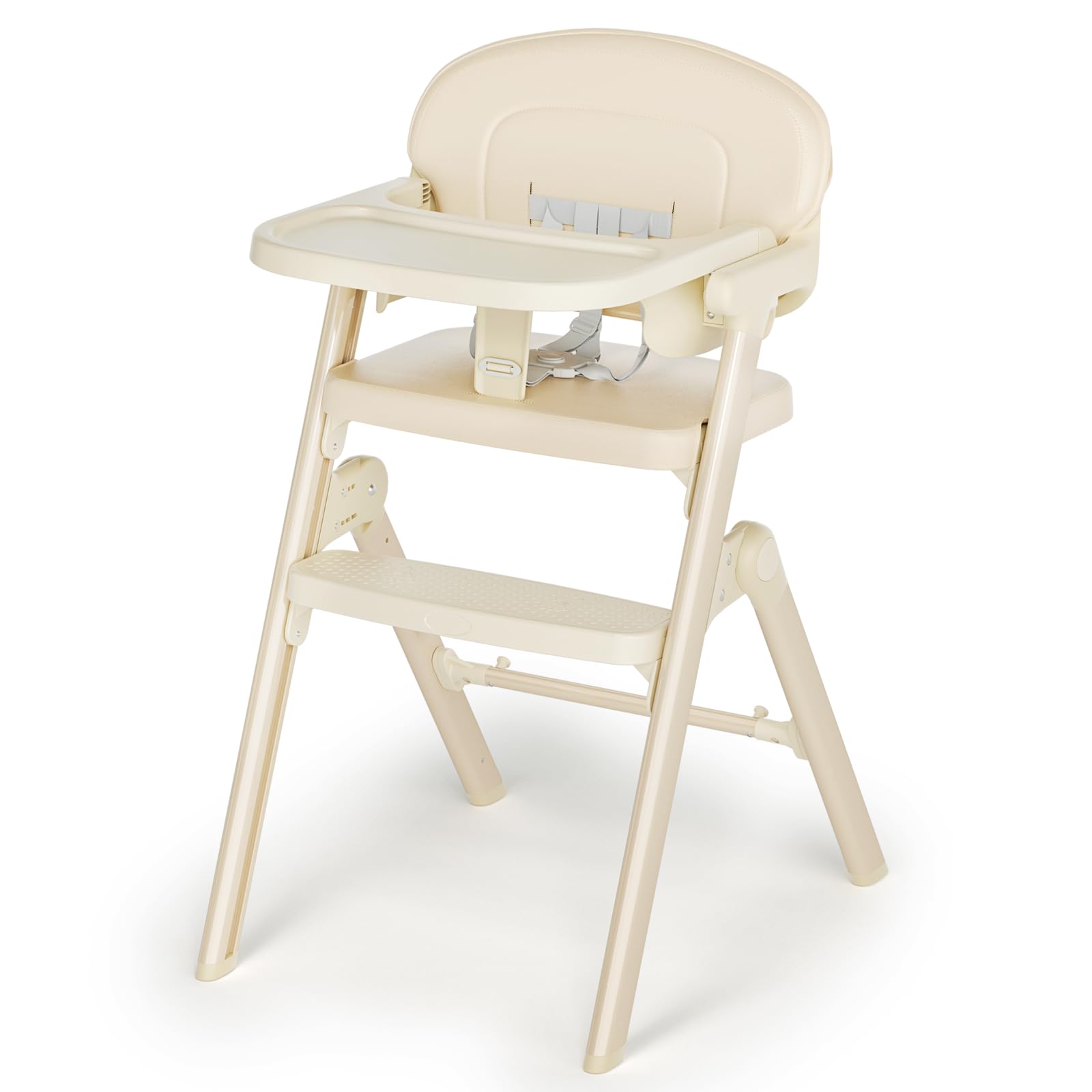 Photo 1 of Meetaglow High Chairs for Babies and Toddlers, Baby High Chair Adjustable Height, Dining Chair with Removable Tray, Ergonomic Toddler Feeding Seat, Sturdy & Durable Construction, Beige