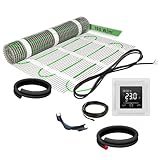 EH Expert EcoPRO Heizmatten Set | 150 W/m² | 12 m² | Elektrische Fußbodenheizung - für Fliesen, Naturstein, Teppich, Vinyl und Laminat, inkl. Installationsmaterial, mit Touchthermostat (Weiß)
