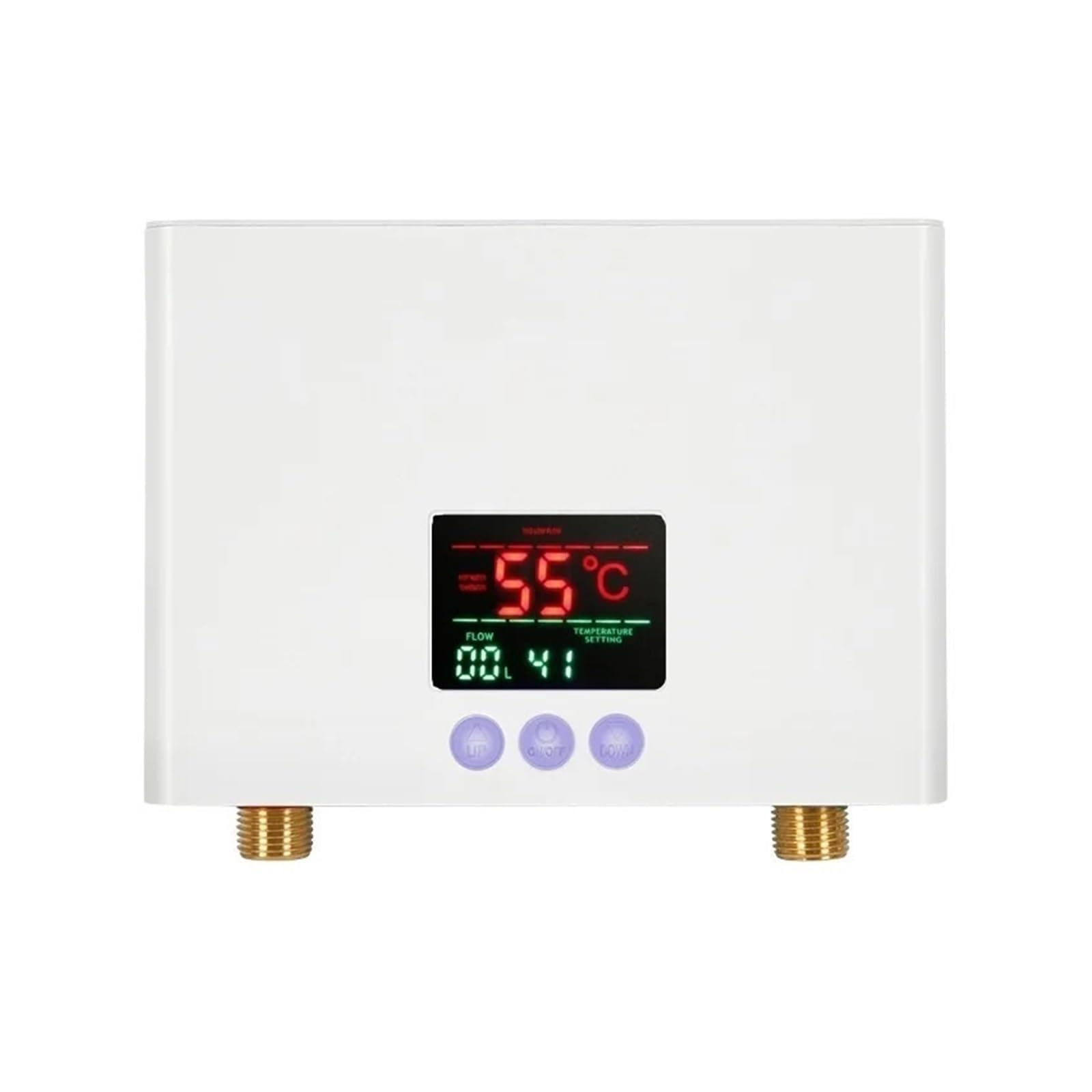 Natychmiastowy Podgrzewacz Wody Łazienka Kuchnia Elektryczny Do Montażu Na Ścianie Wyświetlacz Temperatury LCD Z Pilotem Szybko I Wygodnie(5500W White)